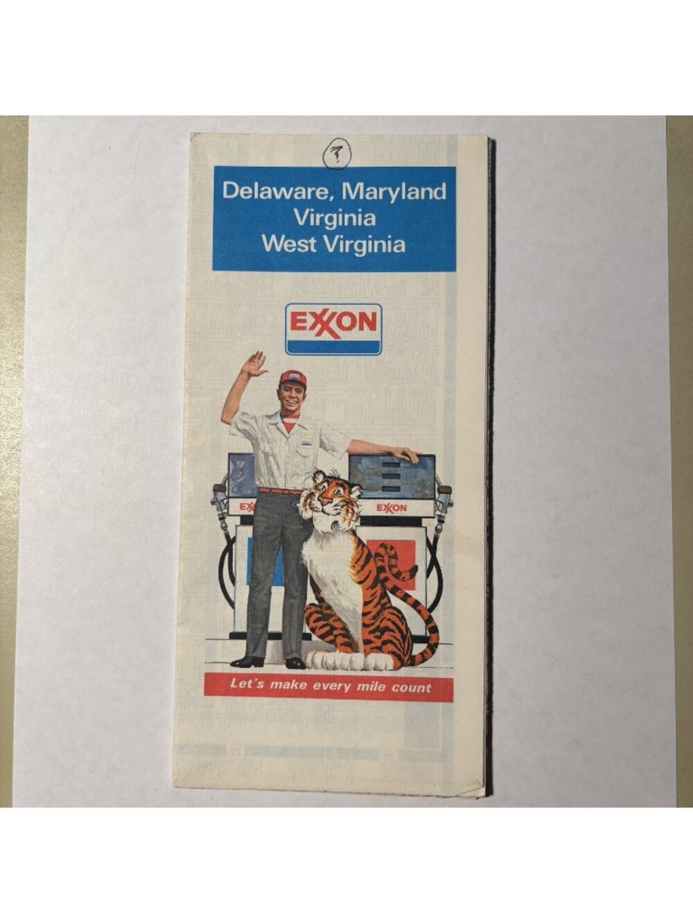Vintage Exxon Oil Gas Delaware Maryland Virginia US Travel Tourism Road Map 1981